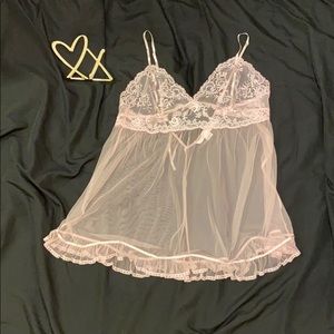 Flirty Victoria’s Secret Sheer Mesh Pink Babydoll